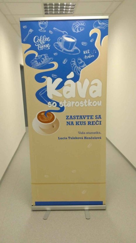 Rollup štandard - Rollup: 85x200cm, Komplet (plátno + konštrukcia)