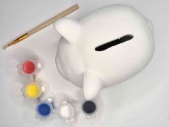 Pokladnička: Keramické prasiatko v hodné na vyfarebenie