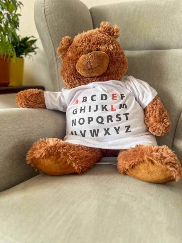 Tričko s abecedou S Biela