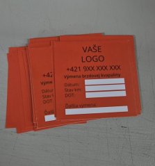 Nálepky na výmenu brzdovej kvapaliny s logom - bkstudio.sk