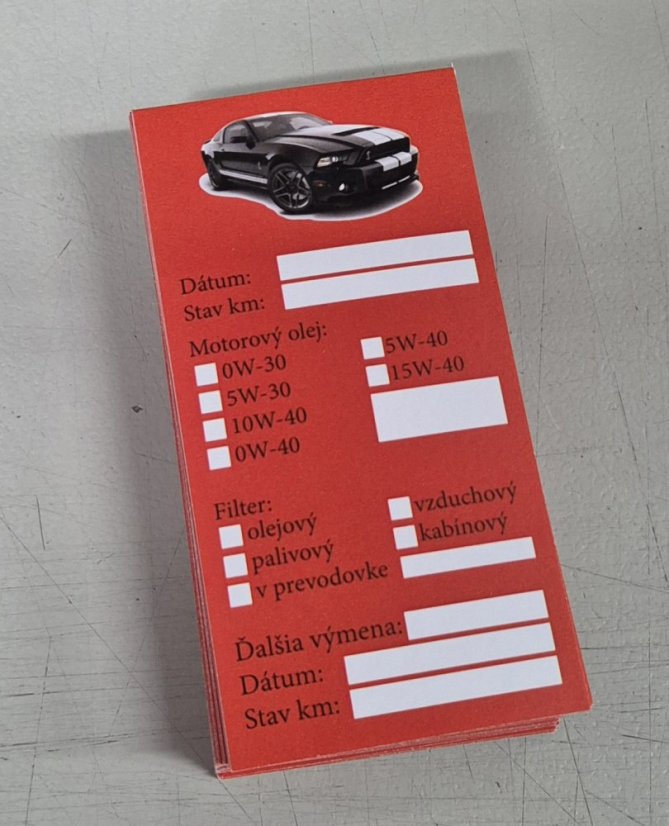Nálepky na výmenu oleja s logom Dodge