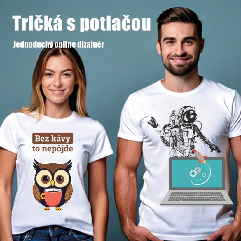 Pánske tričká s vlastnou potlačou - Farba: Čierna, Veľkosť: S