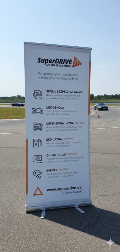 Rollup štandard - Rollup: 85x200cm, Komplet (plátno + konštrukcia)